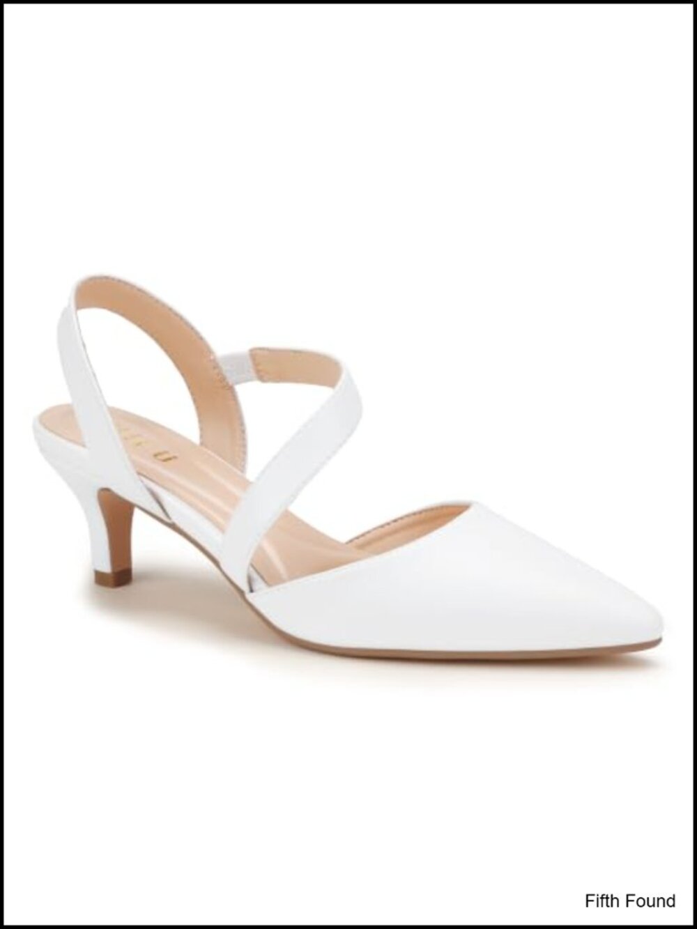 Pointed Toe Kitten Low Heels Slingback Pumps
